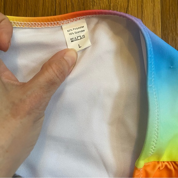 NWOT Rainbow High Waisted Bikini Bottoms - Picture 3 of 6